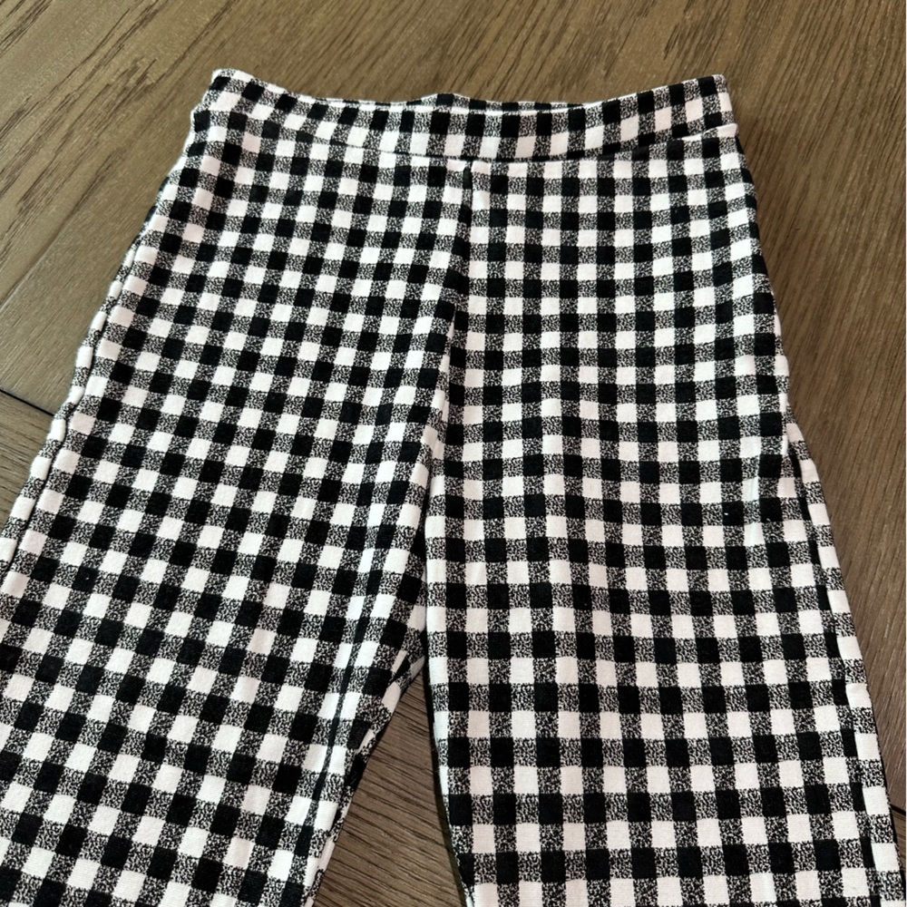 Topshop Buffalo Check Black White Pants/Leggings Size 4 - Picture 9 of 11